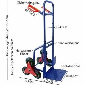 Grafner® Treppensteiger Sackkarre Ausziehbar / Klappbar 200 Kg 9