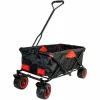 Grafner® Faltbarer Bollerwagen Offroad Schwarz/rot Handwagen Klappbar 17