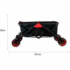 Grafner® Faltbarer Bollerwagen Offroad Schwarz/rot Handwagen Klappbar 11