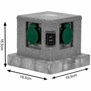 Grafner® Gartensteckdose Außensteckdose Steinoptik Quadratisch AS10785 11