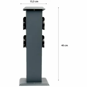 Grafner® Steckdosensäule Anthrazit Mit 4 Außensteckdosen Edelstahl Gartensteckdose Energiesäule 11