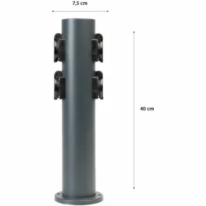 Grafner® Steckdosensäule Anthrazit Mit 4 Außensteckdosen Edelstahl Gartensteckdose Energiesäule 11