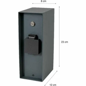 Grafner® Steckdosensäule Anthrazit Mit Dämmerungssensor Edelstahl Gartensteckdose Energiesäule AS109 11