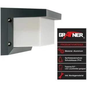 Grafner® LED Aluminium Wandlampe Außenleuchte Innenleuchte 9