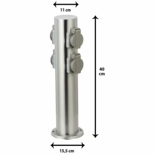 Grafner® Edelstahl Steckdosensäule Mit 4 Außensteckdosen Gartensteckdose Energiesäule 9